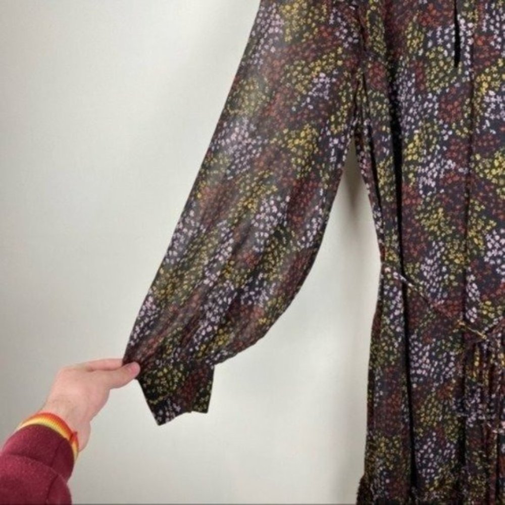 Joie Donetta Floral Balloon Long Sleeve Silk Dress - Picture 5 of 10